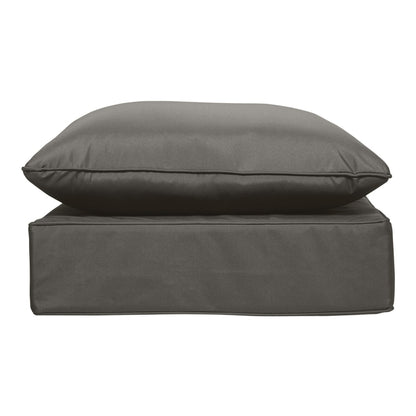 A stacked seat and back cushion for outdoor furniture