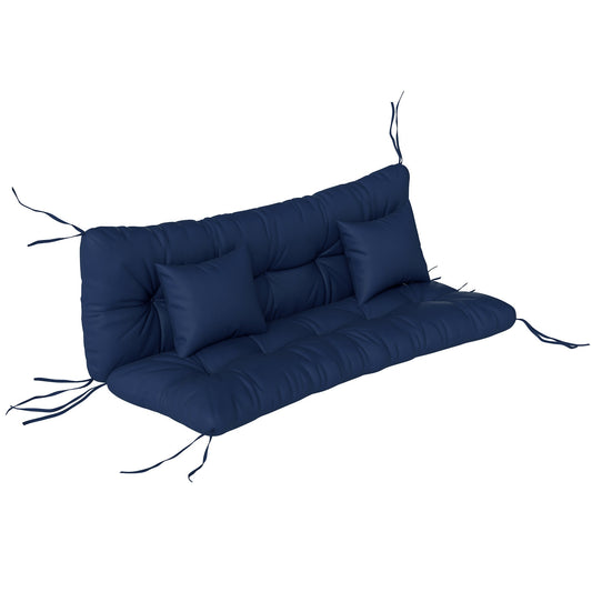 Outsunny Outdoor Seat Cushions dark blue set with two small scatter pillows