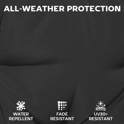 Close up of the black waterproof fabric for the garden seat pads