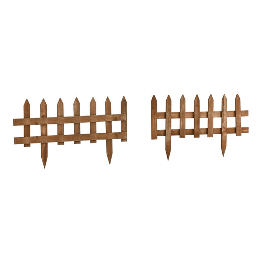 Outsunny Pack of 12 Wooden Border Fences, two sections shown against a white background