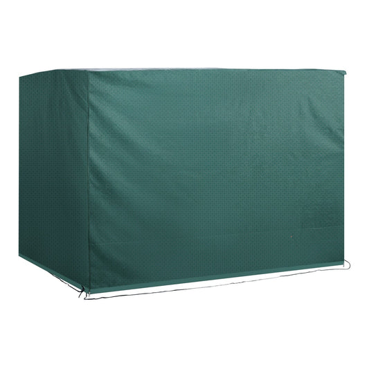 Outsunny Patio 3 Seater Swing Chair Bench Cover in dark green, showing the full product from the front