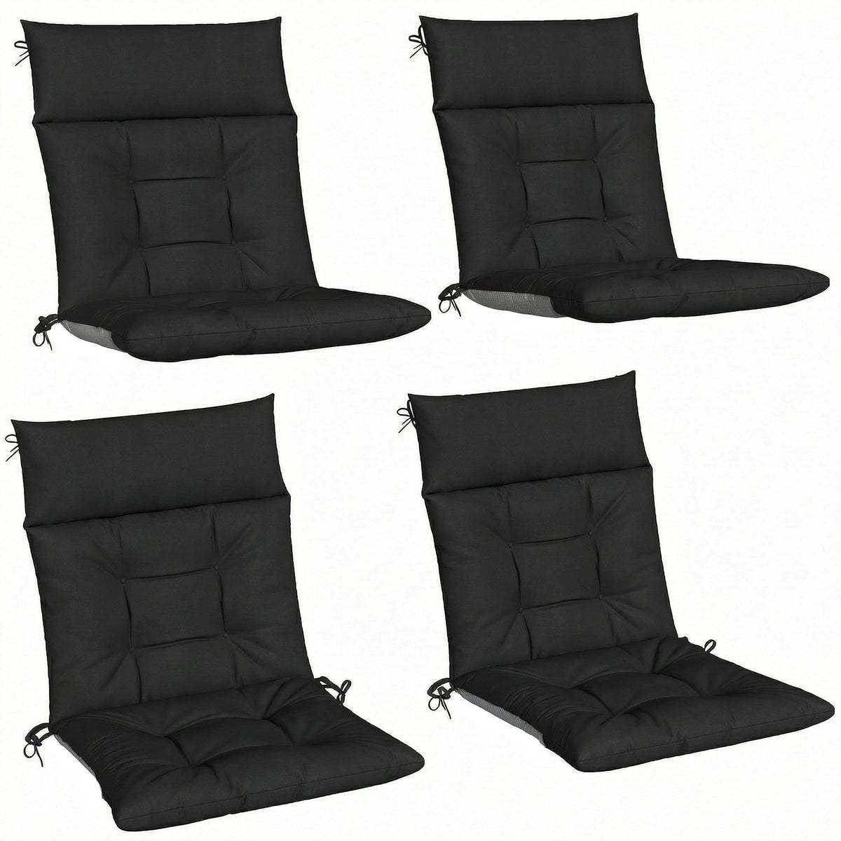 Outsunny Patio Chair Cushions Set of 4 arranged in a grid against a plain white background