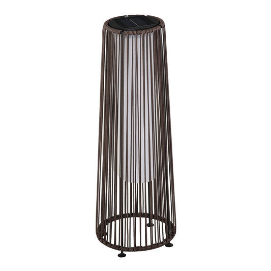 Outsunny Patio Garden PE Rattan Solar Lights in Brown
