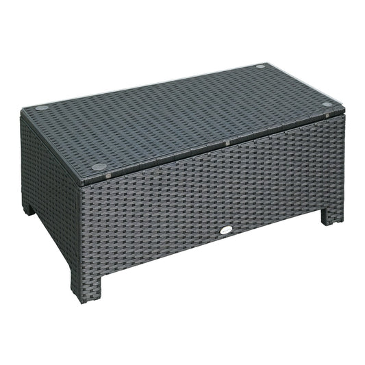 Outsunny PE Rattan Coffee Table in Black