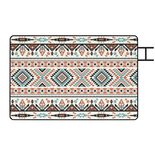Outsunny Picnic Blanket with a colourful geometric pattern and an integrated carry strap