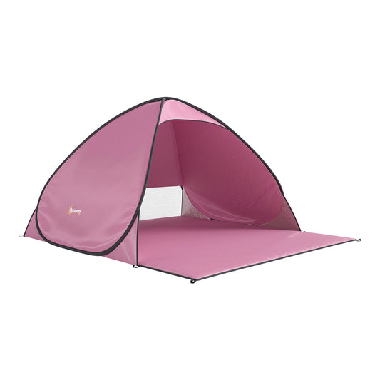Outsunny Pop Up Beach Tent in Pink