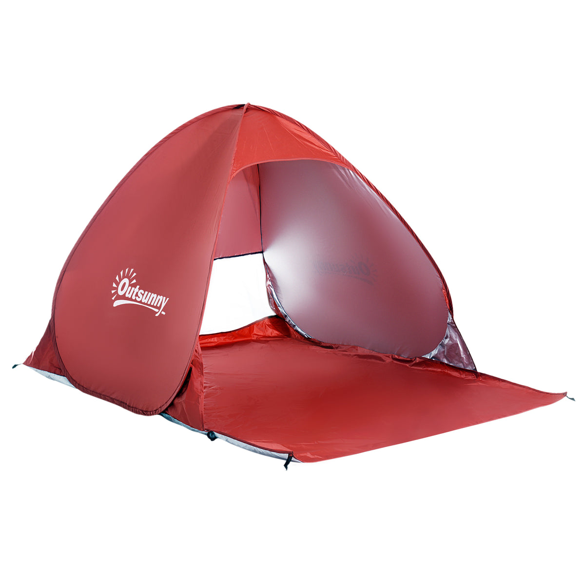 Outsunny Pop-up Portable Beach Tent in Red