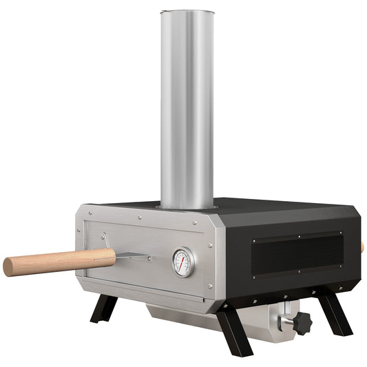 Outsunny Portable Wood Pellet Pizza Oven in Black