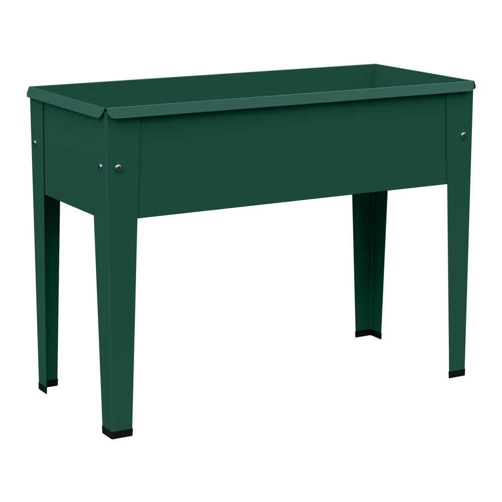 Outsunny Raised Planter, a green metal raised garden bed on four legs