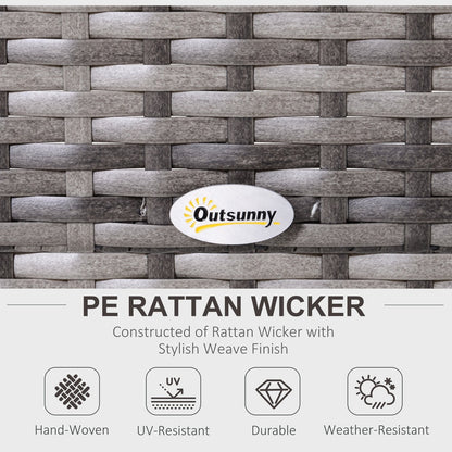 Close up of the grey PE rattan wicker weave on the garden furniture