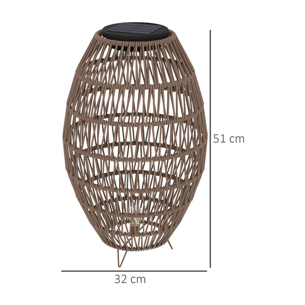 Outsunny Rattan Solar Lamp in Dark Brown
