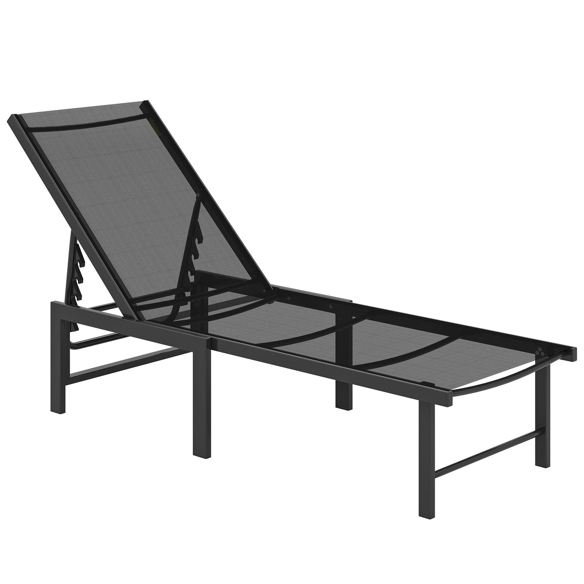 Outsunny Reclining Sun Lounger in Black