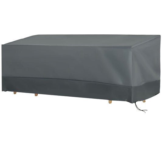 Outsunny Rectangular Patio Garden Furniture Cover Waterproof in grey on a white background