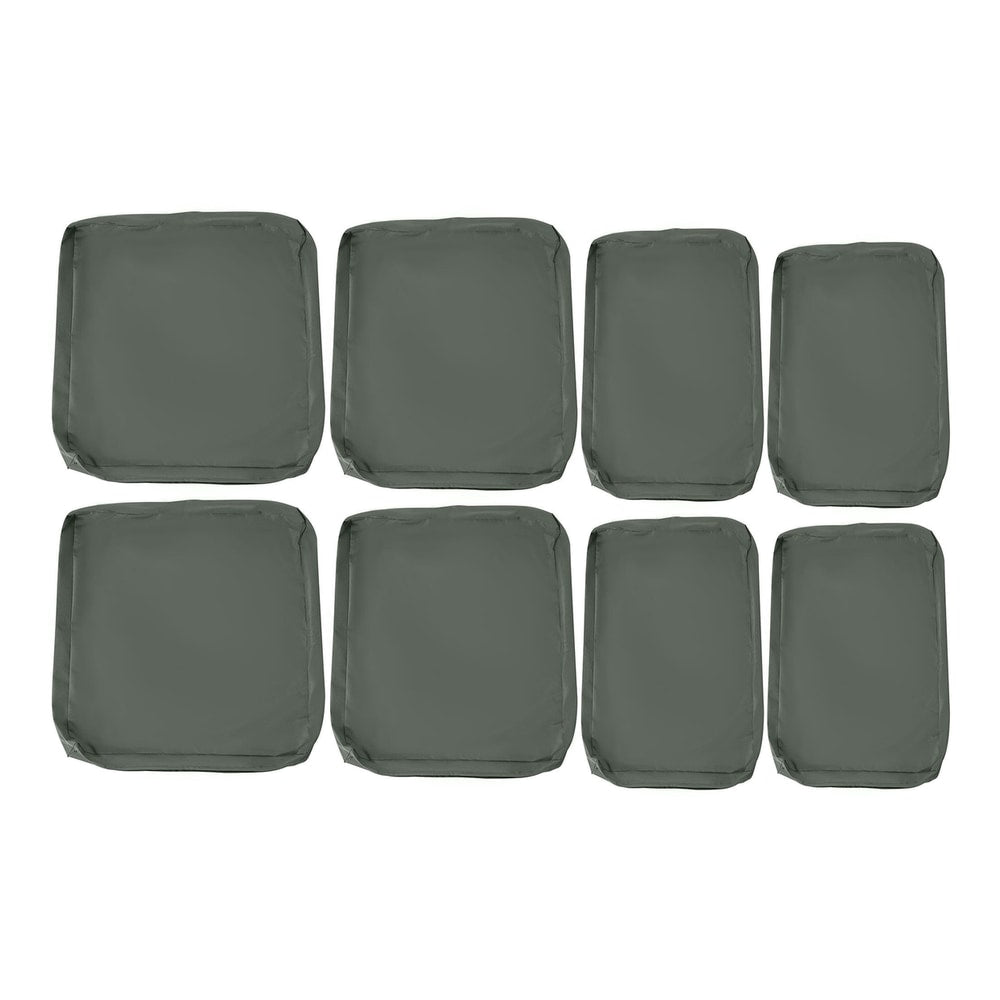 Outsunny Replacement Cushion Cover in deep grey, showing eight cushion covers laid out