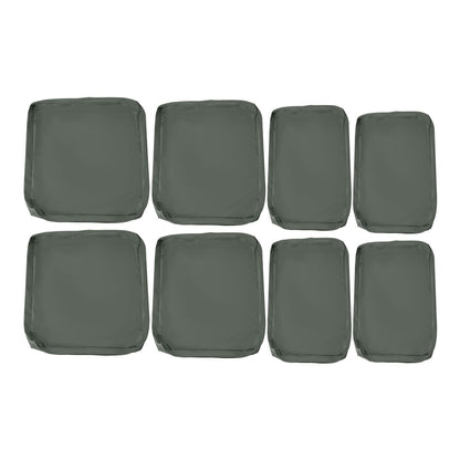 Outsunny Replacement Cushion Cover in deep grey, showing eight cushion covers laid out
