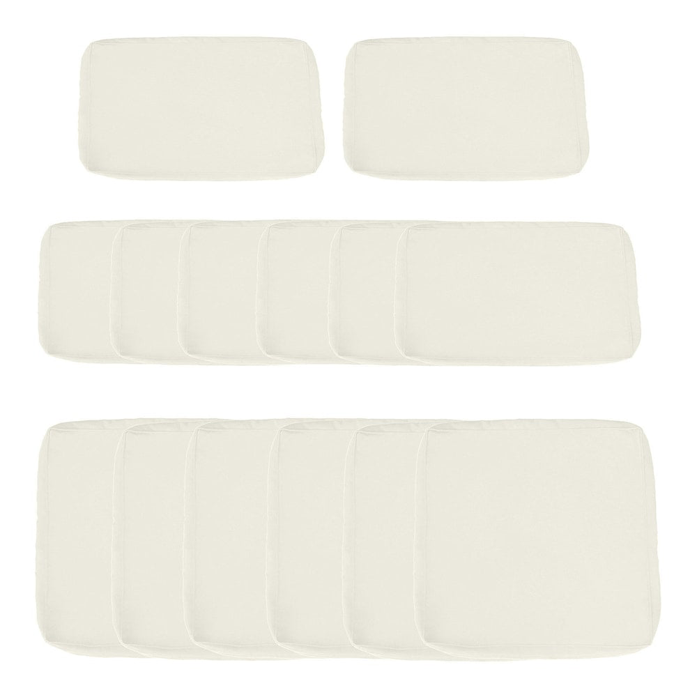 Outsunny Replacement Cushion Covers for Garden Sofa Set, cream coloured polyester covers laid out