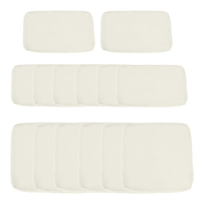 Outsunny Replacement Cushion Covers for Garden Sofa Set, cream coloured polyester covers laid out