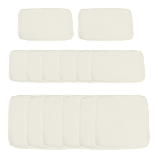 Outsunny Replacement Cushion Covers for Garden Sofa Set, cream coloured polyester covers laid out