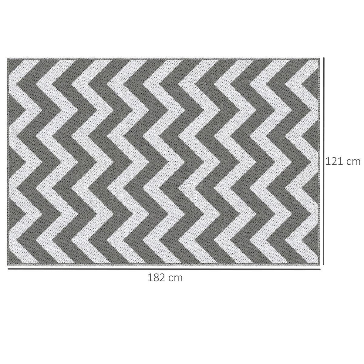 Outsunny Outdoor Rug in Light Grey and White