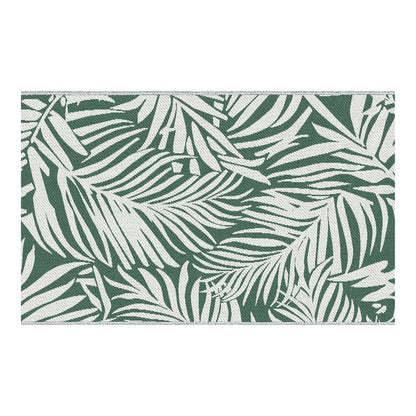 Outsunny Reversible Outdoor RV Rug with a green leaf pattern on a white background