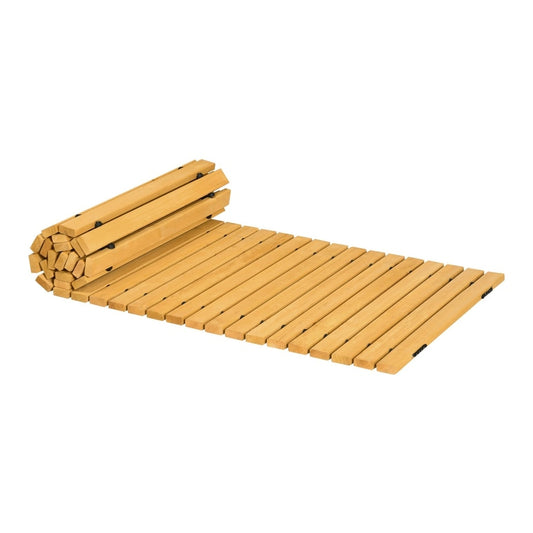 Outsunny Rollable Wooden Garden Pathway Weather-Resistant Walk Way unrolled on a white background
