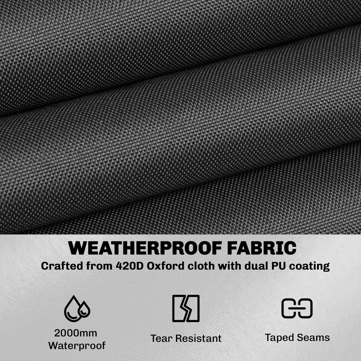 the heavy duty Oxford fabric of the outdoor furniture cover