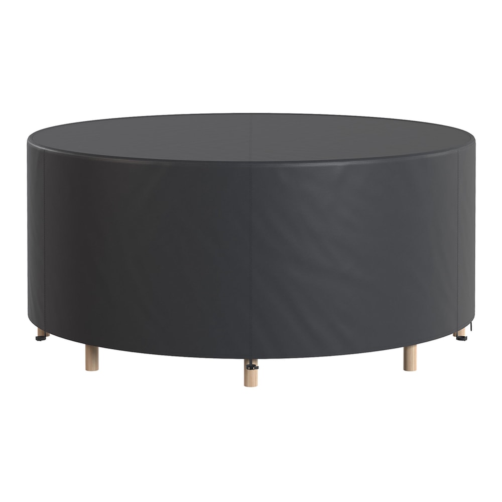 Outsunny Round Garden Furniture Cover, a black circular cover protecting outdoor furniture