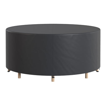 Outsunny Round Garden Furniture Cover, a black circular cover protecting outdoor furniture