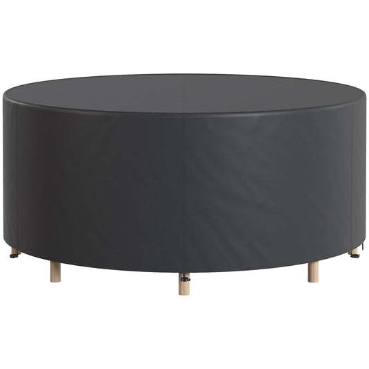 Outsunny Round Garden Furniture Cover, a black circular cover protecting outdoor furniture