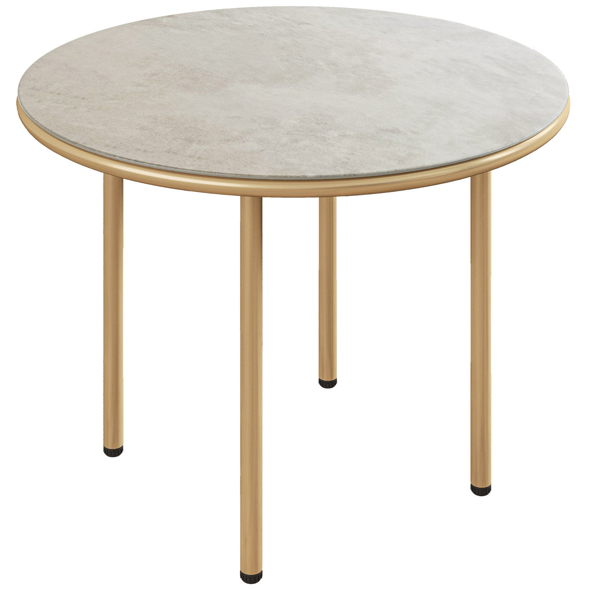 Outsunny Round Coffee Table with a faux marble top and gold coloured legs
