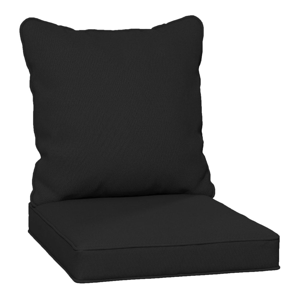 Outsunny Seat and Back Padded Cushion Set, a black seat cushion and back cushion set for outdoor furniture