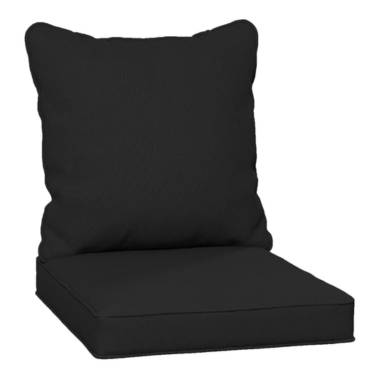 Outsunny Seat and Back Padded Cushion Set, a black seat cushion and back cushion set for outdoor furniture