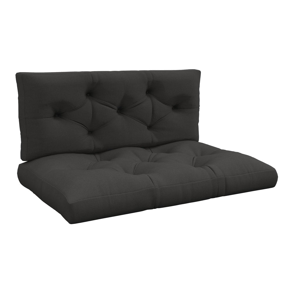 Outsunny Seat and Back Padded Pallet Cushion Set dark grey, tufted design for a sofa made from pallets