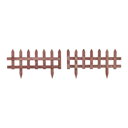 Outsunny Set of 12 Wooden 60cm Garden Fence Pieces shown as two separate panels on a white background