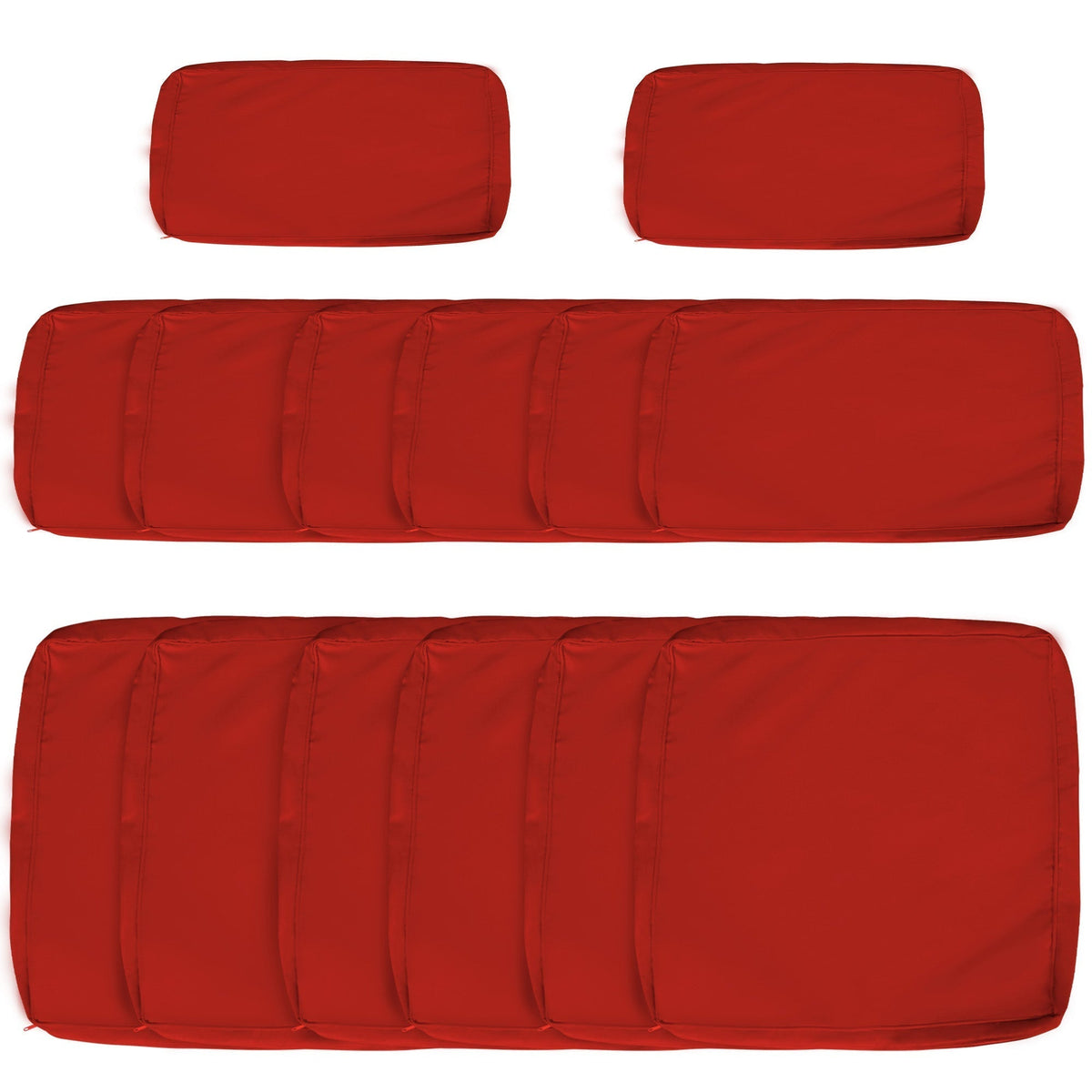 Outsunny Set of 14 Outdoor Cushion Covers arranged in three rows on a plain white background