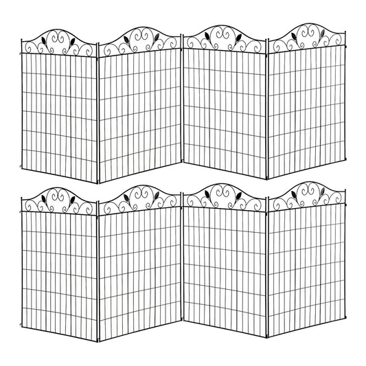 Outsunny Set of 2 Decorative Garden Fence panels arranged in two rows on a white background