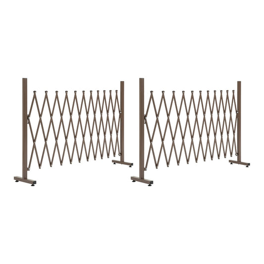 Outsunny Set of 2 Expanding Garden Fencc standing side by side on a white background