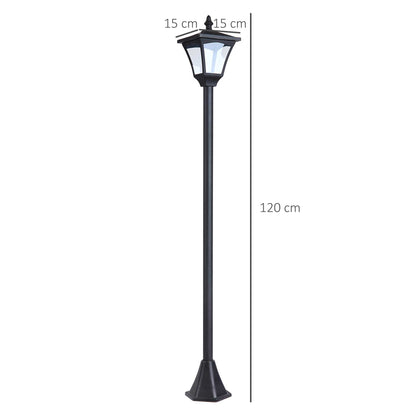 Outsunny Set of 2 Outdoor Garden Solar Post Lamp in Black
