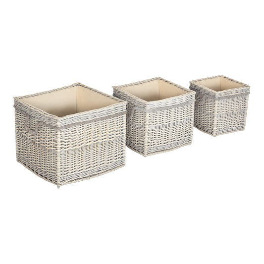 Outsunny Set of 3 Log Baskets in Beige