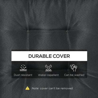 The garden seat cushion surface highlighting the durable and water repellent fabric