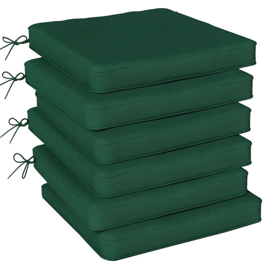 Outsunny Set of 6 Chair Cushion Seat Pads in dark green