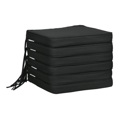 Outsunny Set of 6 Chair Cushion Seat Pads stacked neatly on a plain white background