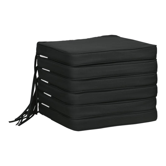 Outsunny Set of 6 Chair Cushion Seat Pads stacked neatly on a plain white background