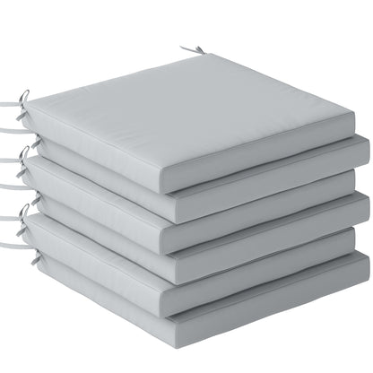 Outsunny Set of 6 Outdoor Seat Cushions stacked neatly on a plain white background