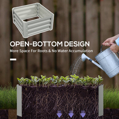 The open bottom garden planter showing how it allows roots to grow into the soil below