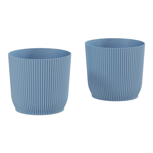 Outsunny Set of Two Ф22cm Planters shown side by side against a plain white background
