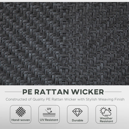 A close-up of the grey woven material showing the texture of the garden chairs