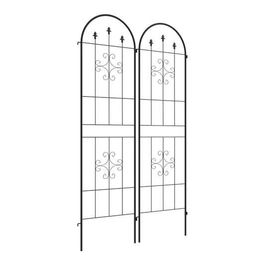 Outsunny Set of Two Spiral Anchor Garden Trellis Panels standing against a white background