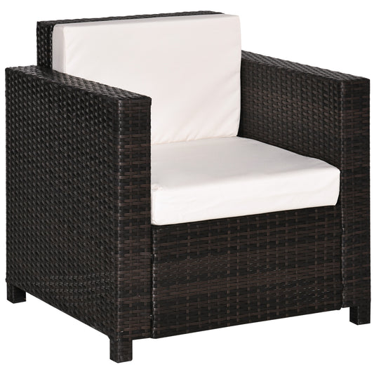 Outsunny Single Seater Rattan Chair in Brown