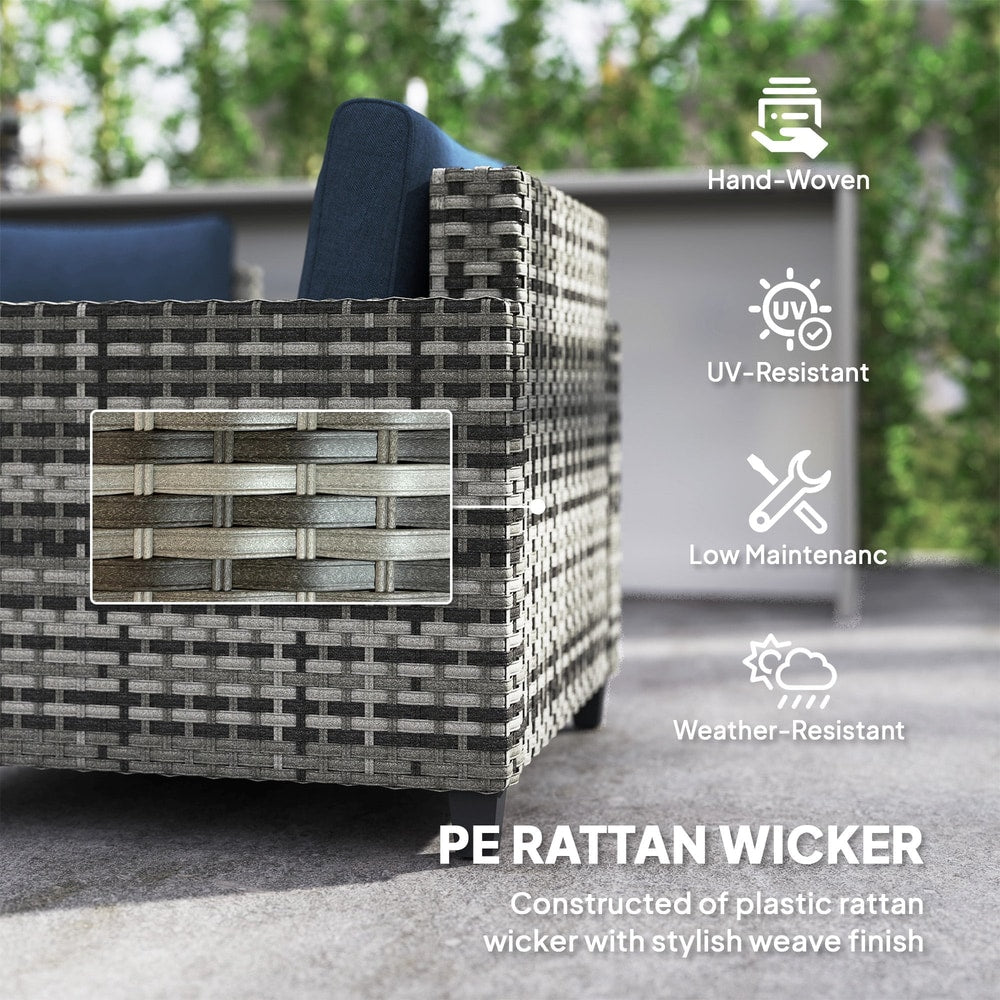 Close up of the PE rattan wicker weave on the modular rattan sofa set